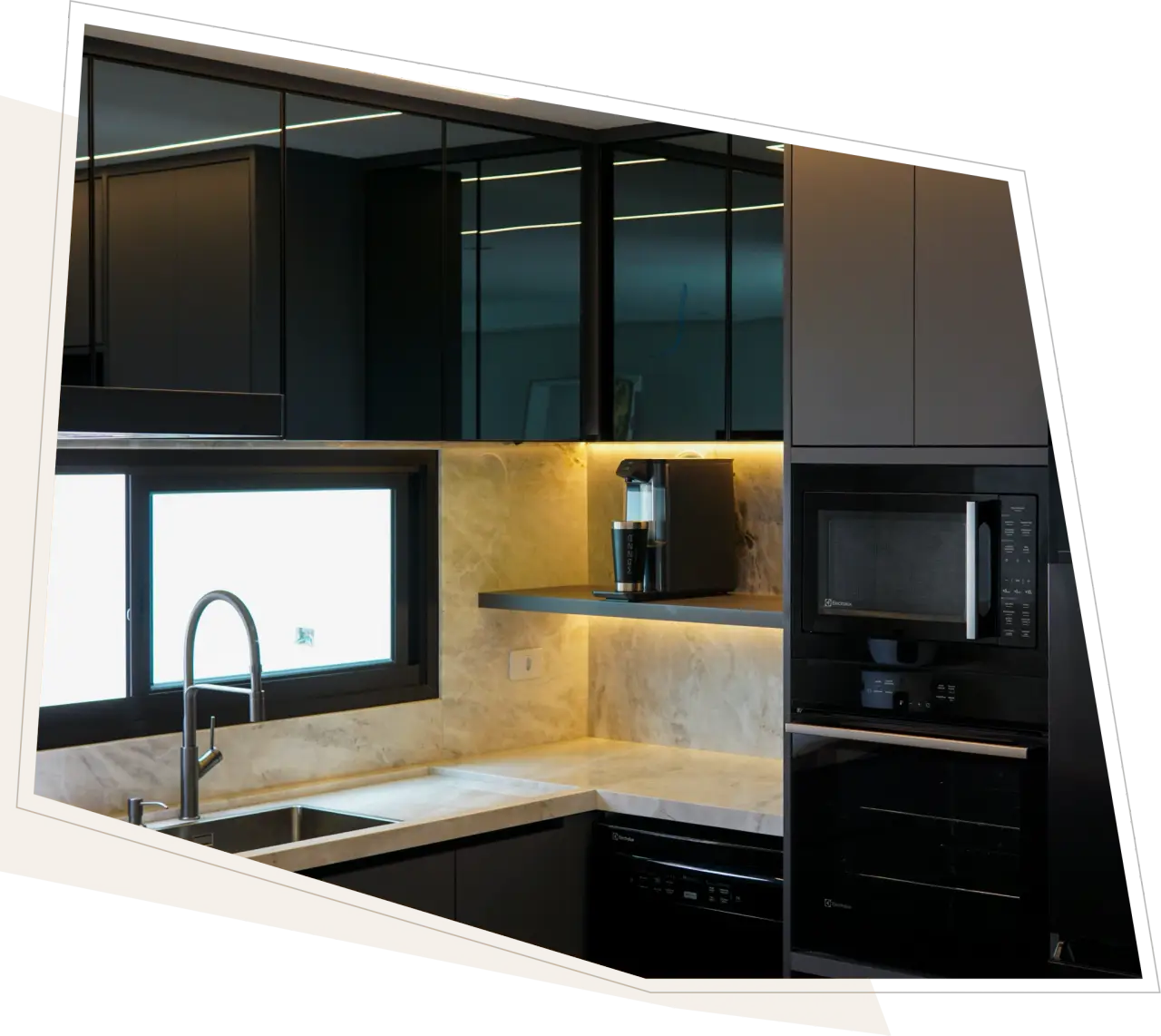 Architectural sketch of home office workspace